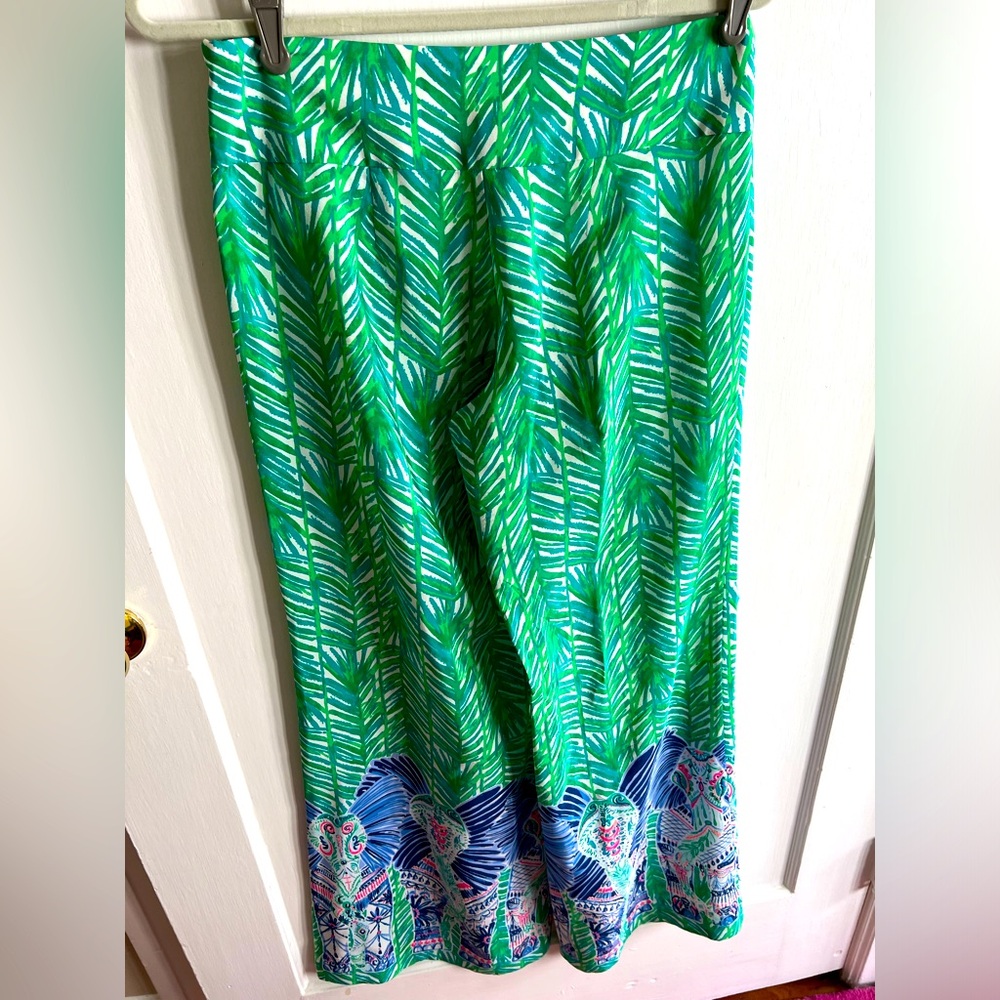 Lilly Pulitzer Silk Elephant Palazzo Pants Size 2 Excellent Like New Condition